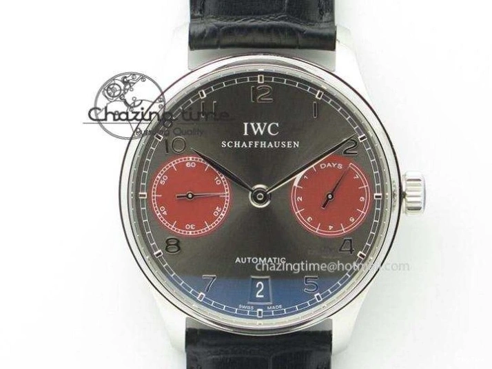 MIROTIME 0505 Portuguese Real PR IW500127 RG ZF 1:1 Best Edition Grey Red Dial On Brown Leather Strap A52010 V AllSeason 7331